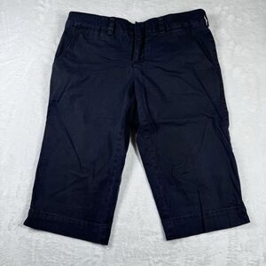 Vince Chino Shorts Women's Size 2 Black Cotton Long Flat Front‎